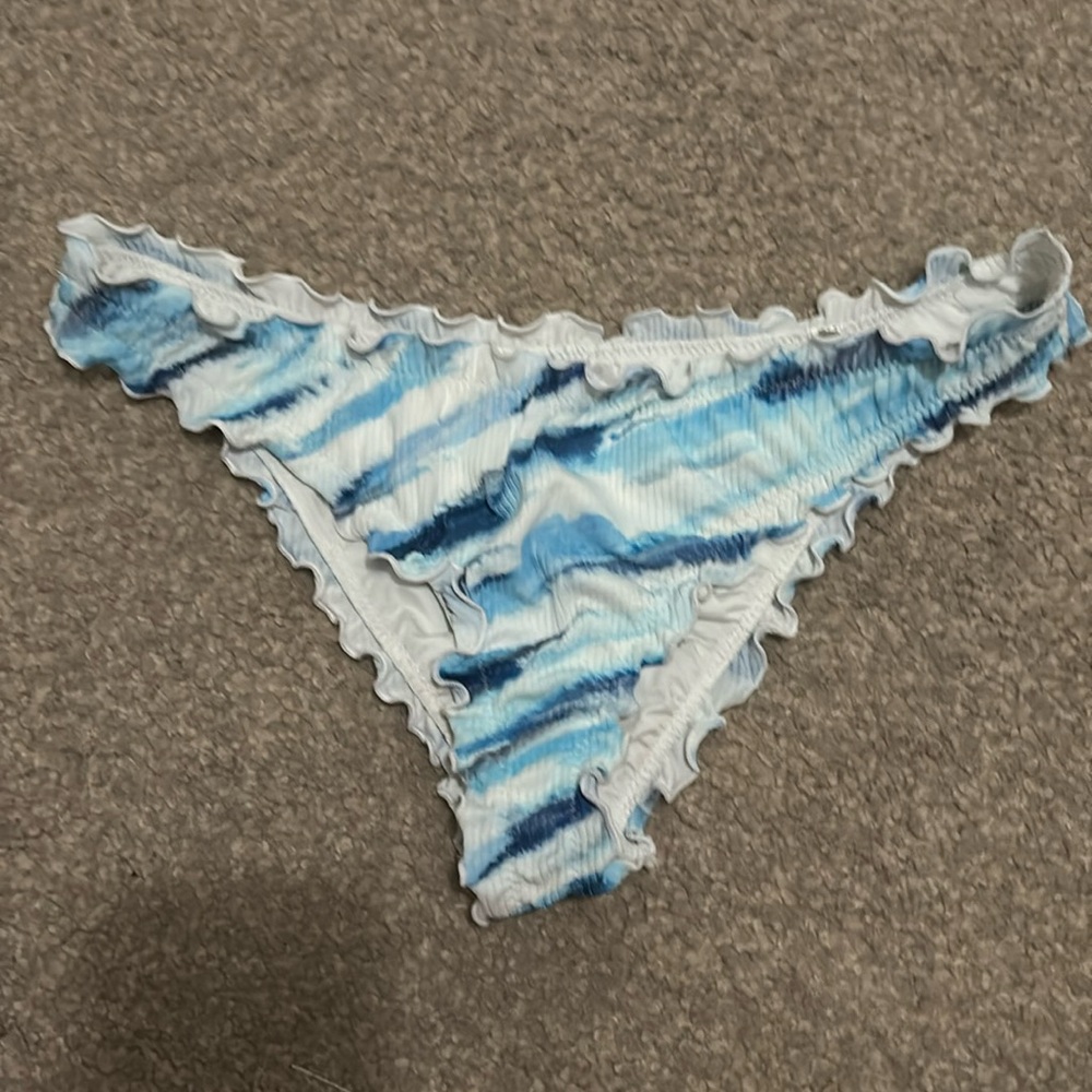 blue marbled bikini bottoms